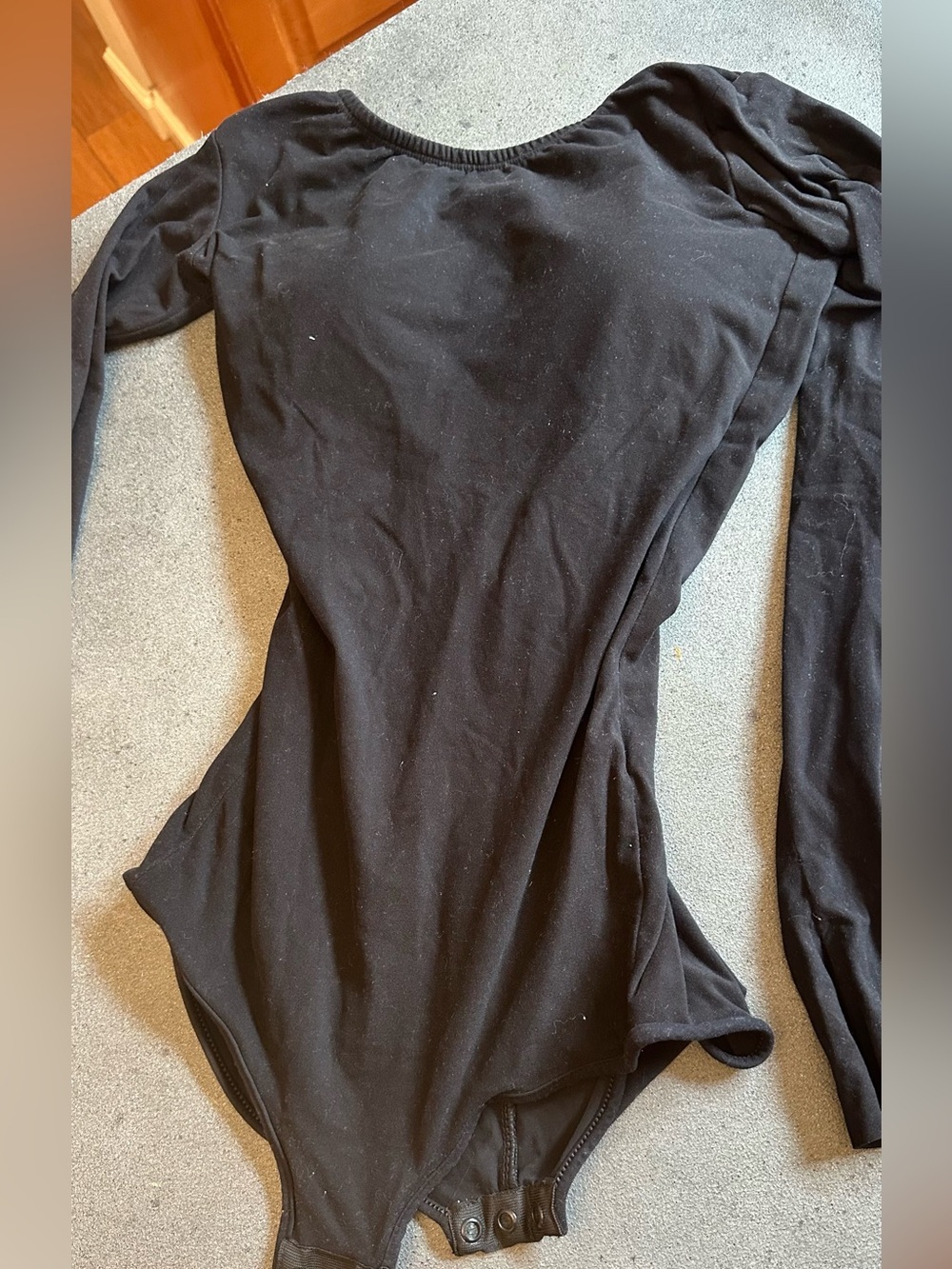 Black Long-Sleeve Bodysuit for Latin dance